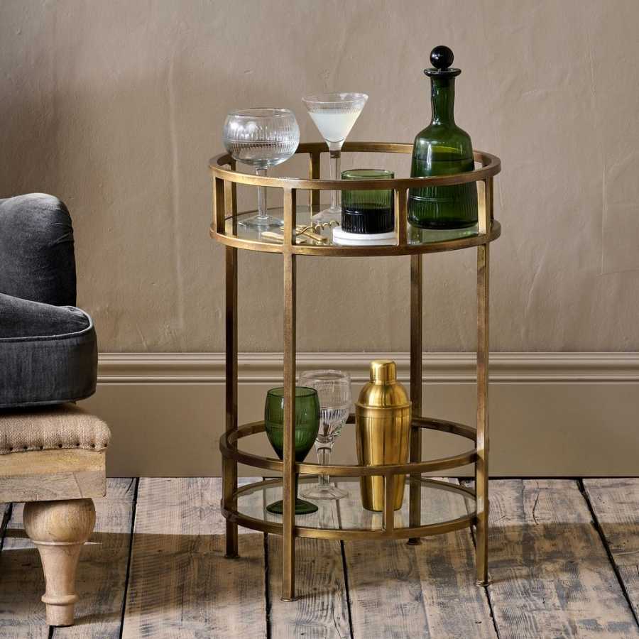 Nkuku Nakuru Drinks Side Table Brass Naken Interiors